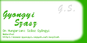 gyongyi szasz business card